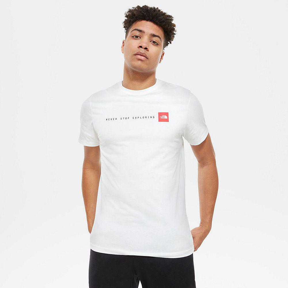 The North Face Nse Ανδρικα T Shirt - Ασπρα / Κοκκινα (VAMB96253)